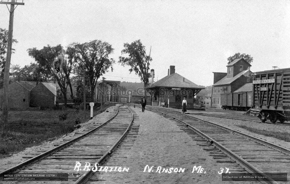 Postcard: Railroad Station, North Anson, Maine
